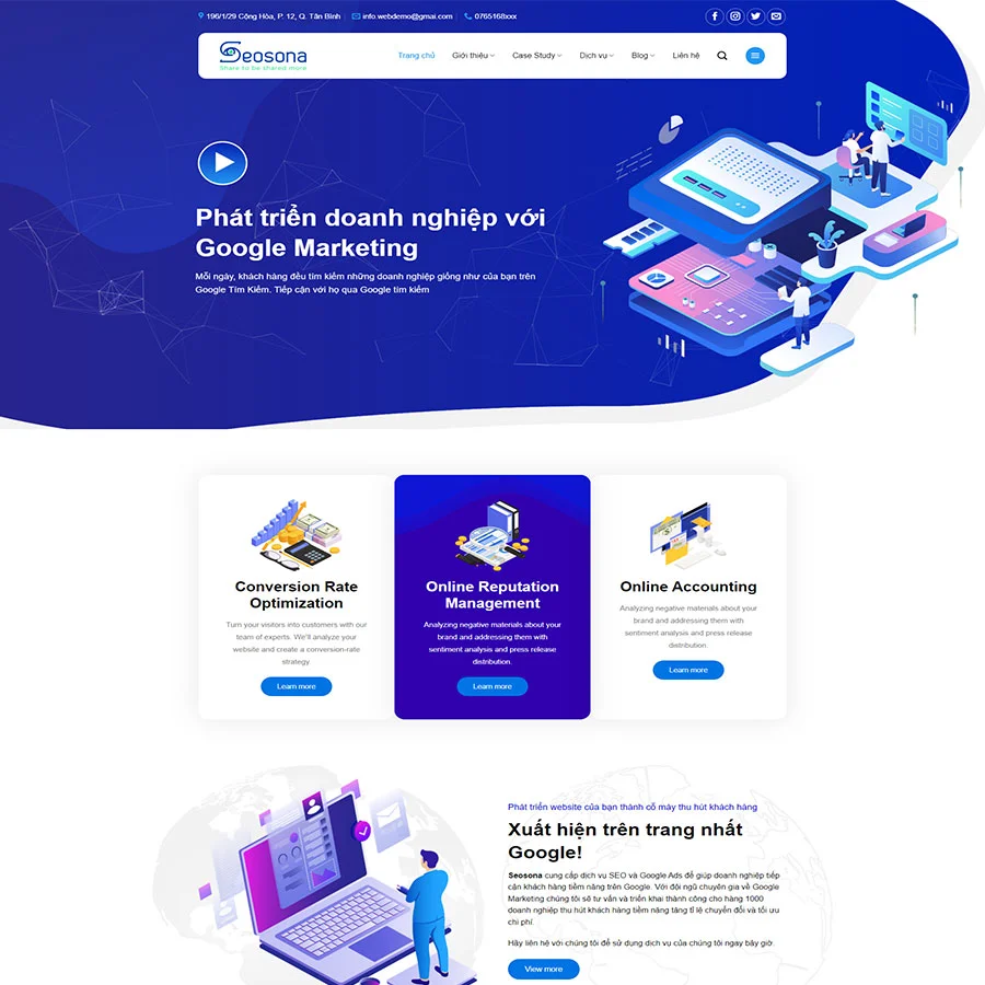 Theme WordPress công ty Agency, SEOSona