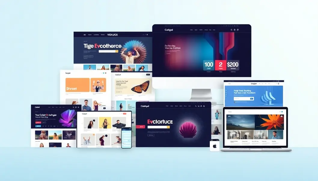 Một bức tranh tổng hợp các mẫu template website bán hàng độc đáo và phong phú.