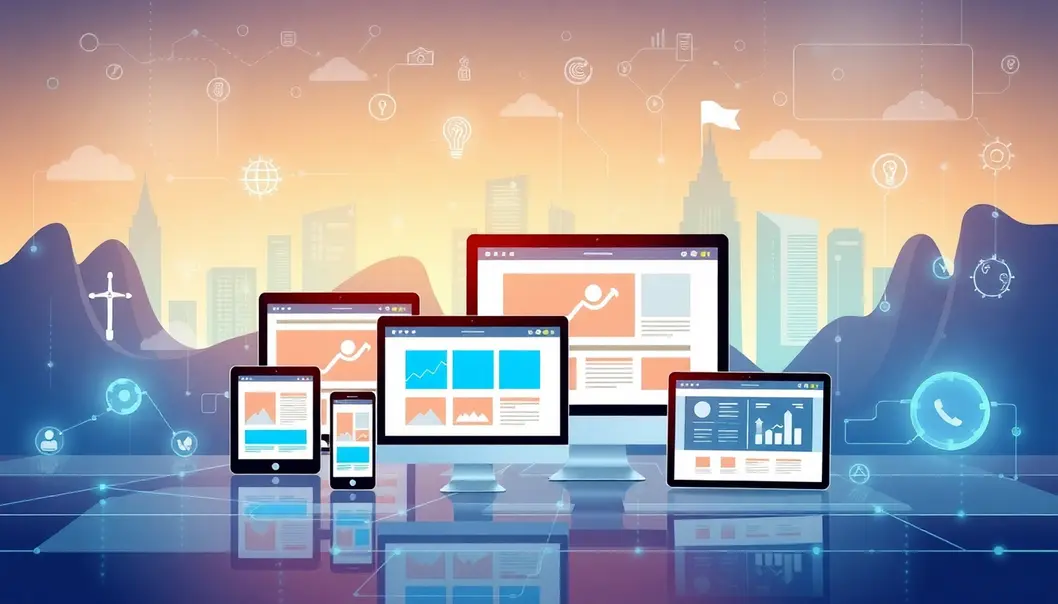 Bức hình thể hiện sự tích hợp giữa thiết kế website và CRM.