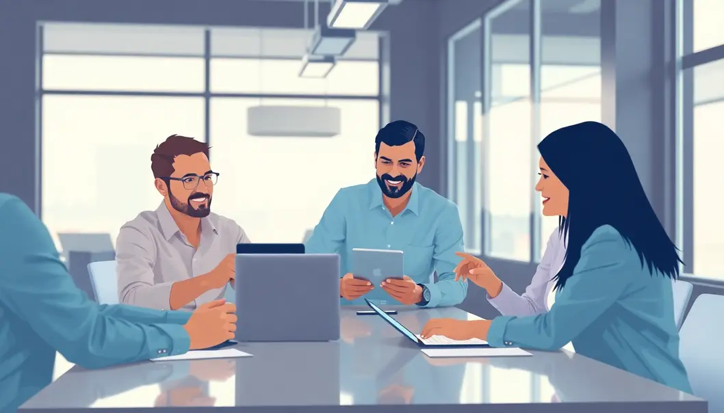 Một nhóm doanh nhân đang thảo luận về thiết kế website.