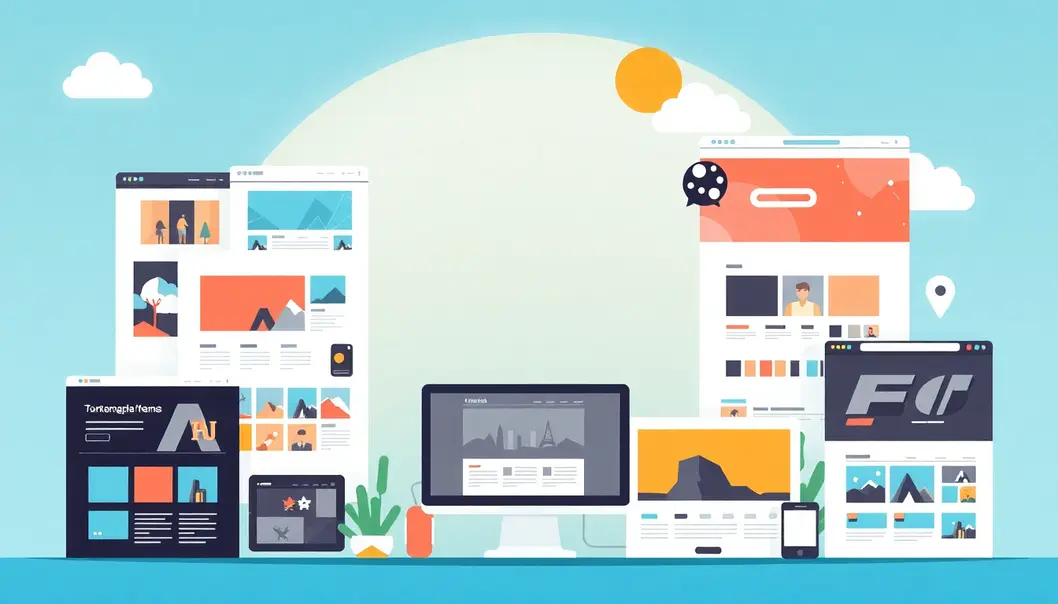 Mô tả hình ảnh về nhiều mẫu theme WordPress dễ sử dụng.