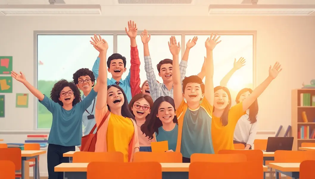 Hình ảnh của cộng đồng học đường vui vẻ, thể hiện sự gắn kết và thành công trong giáo dục.