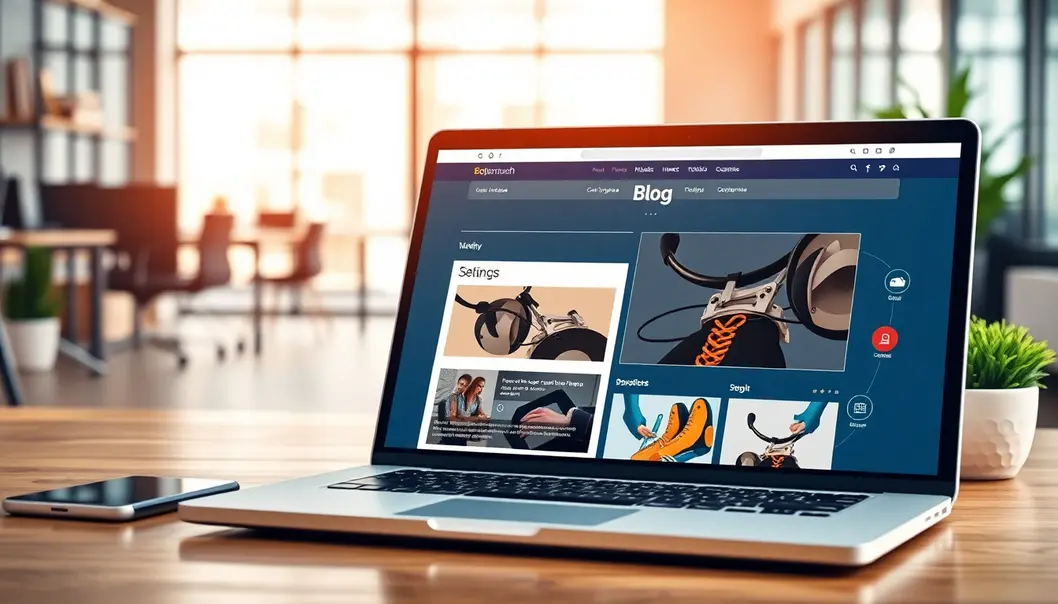 Mô tả website với phần blog nổi bật.