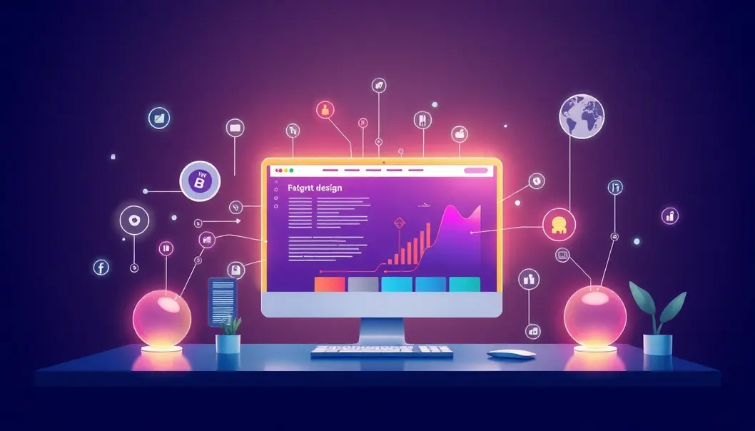 Một hình ảnh sáng tạo tượng trưng cho thiết kế và quản lý website.