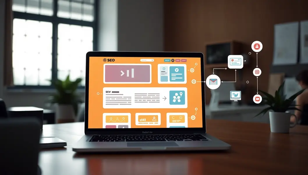 Mô hình một website hiện đại với thiết kế thân thiện với SEO.