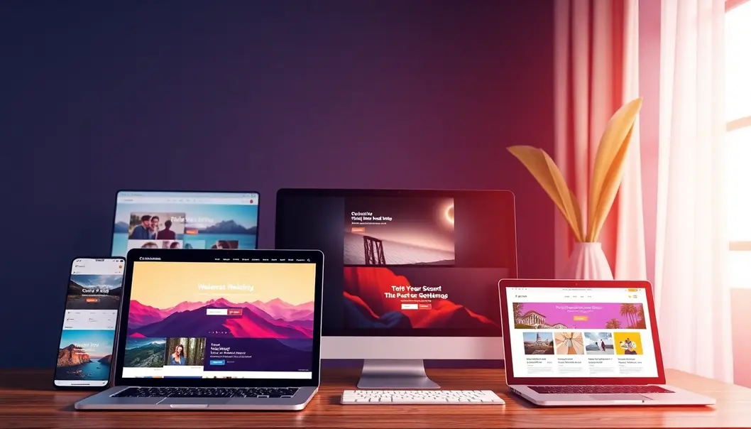 Nhiều theme WordPress tùy chỉnh khác nhau hiện trên các thiết bị.