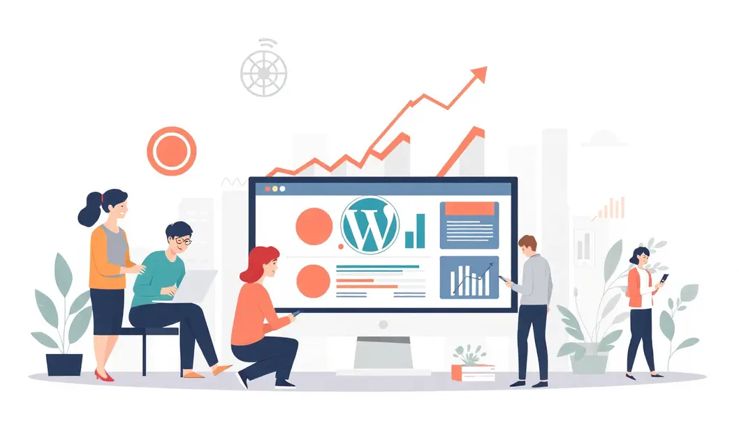 Hình ảnh tượng trưng cho sự thành công trực tuyến qua việc sử dụng website WordPress chuẩn SEO.
