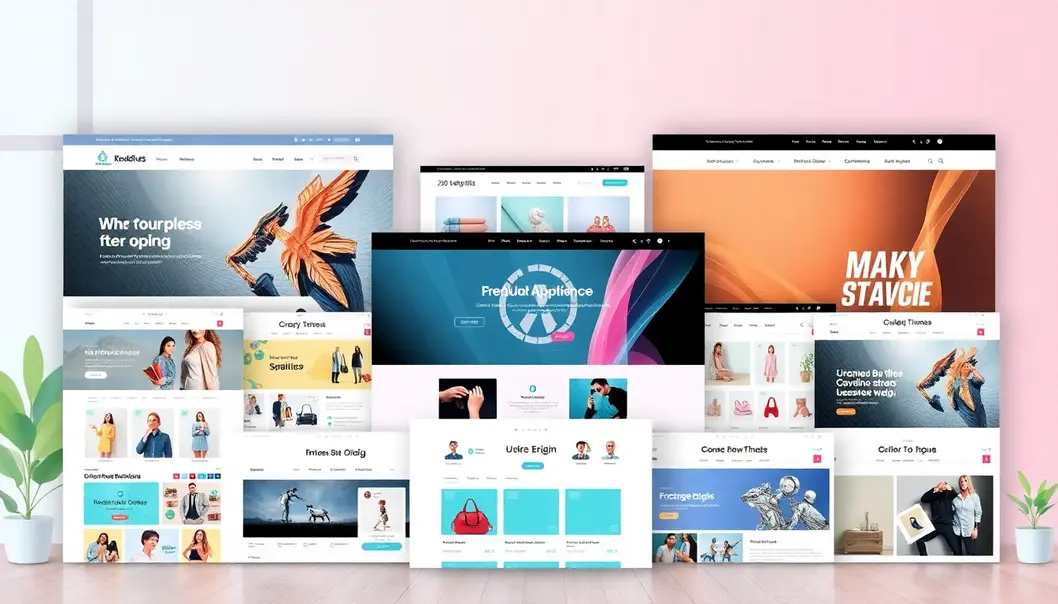Bức ảnh tổng hợp các theme WordPress miễn phí cho cửa hàng online.