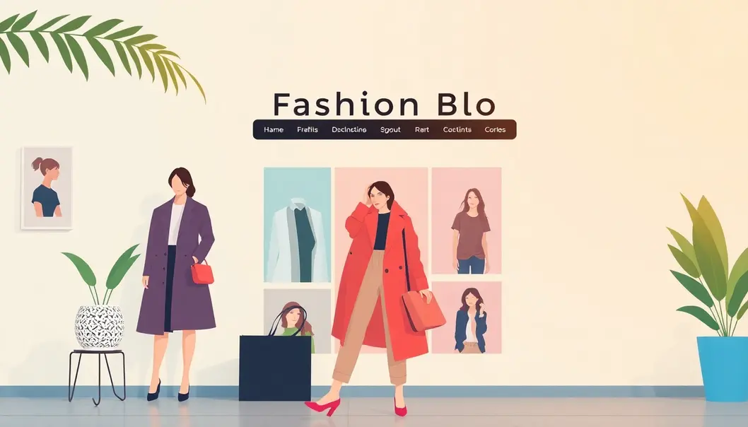 Hình ảnh thể hiện giao diện của một blog thời trang hiện đại và thu hút.