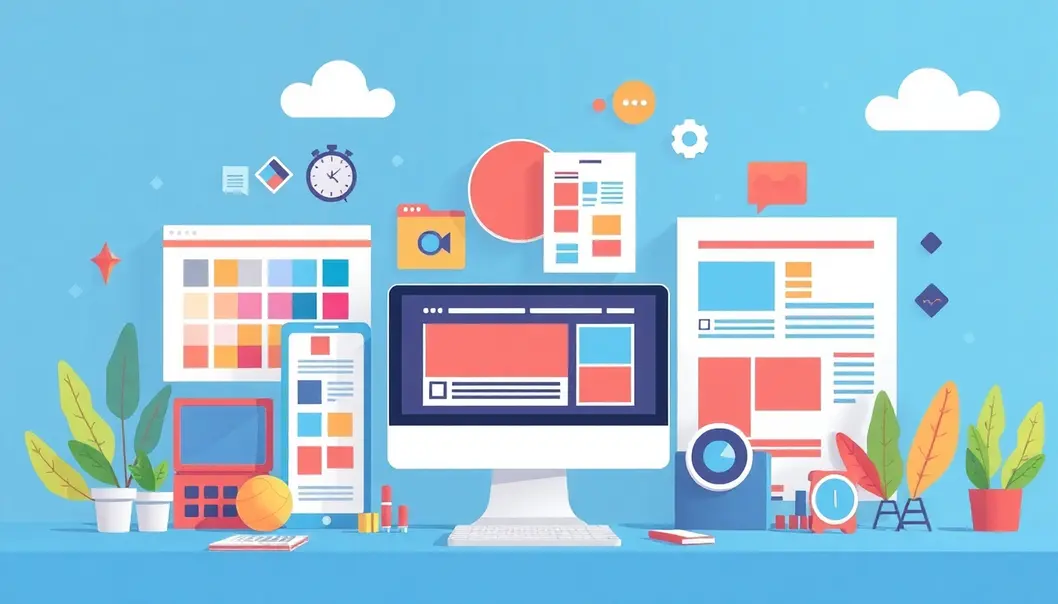 Nhiều yếu tố thiết kế web thể hiện sự sáng tạo và chuyên nghiệp.