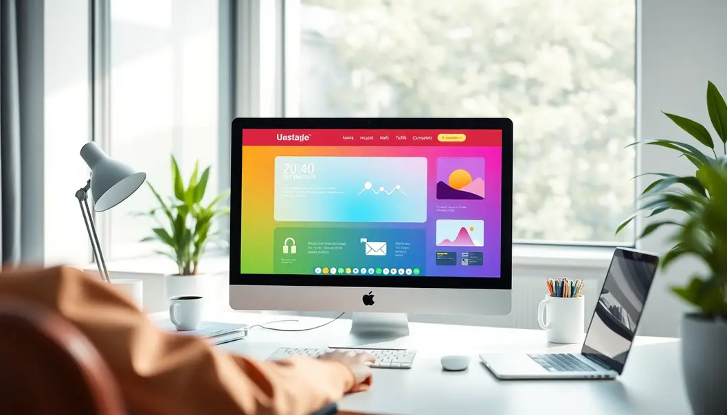 Màn hình máy tính hiển thị giao diện website hiện đại.