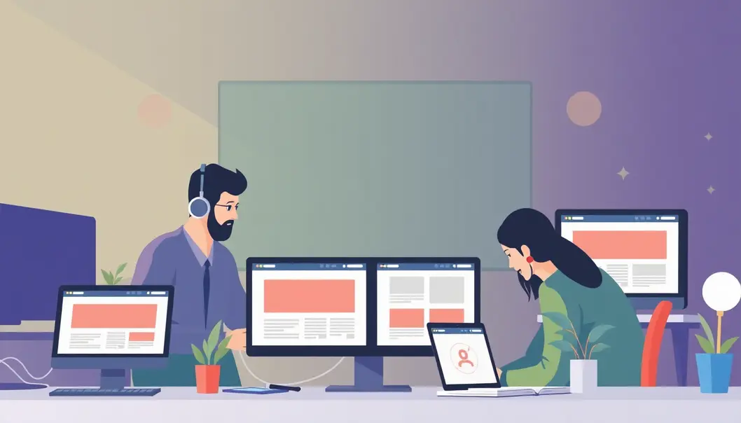 Đội ngũ lập trình viên đang hợp tác để phát triển một trang web đẹp và trực quan.