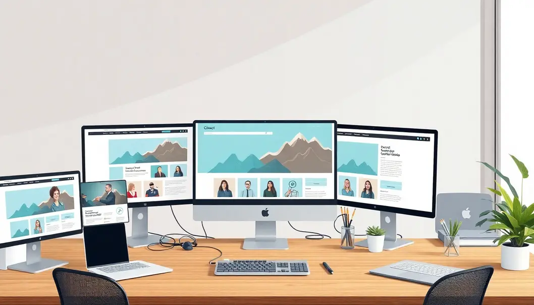 Hình ảnh về một không gian làm việc kỹ thuật số với nhiều theme WordPress.