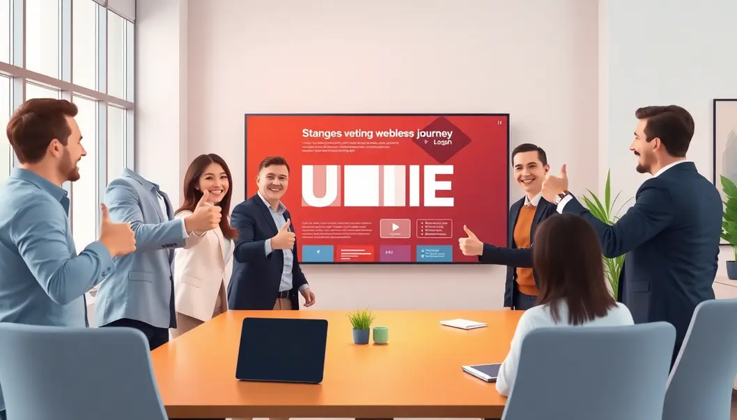 Một nhóm doanh nhân đang ăn mừng thành công với website sở hữu theme độc quyền.