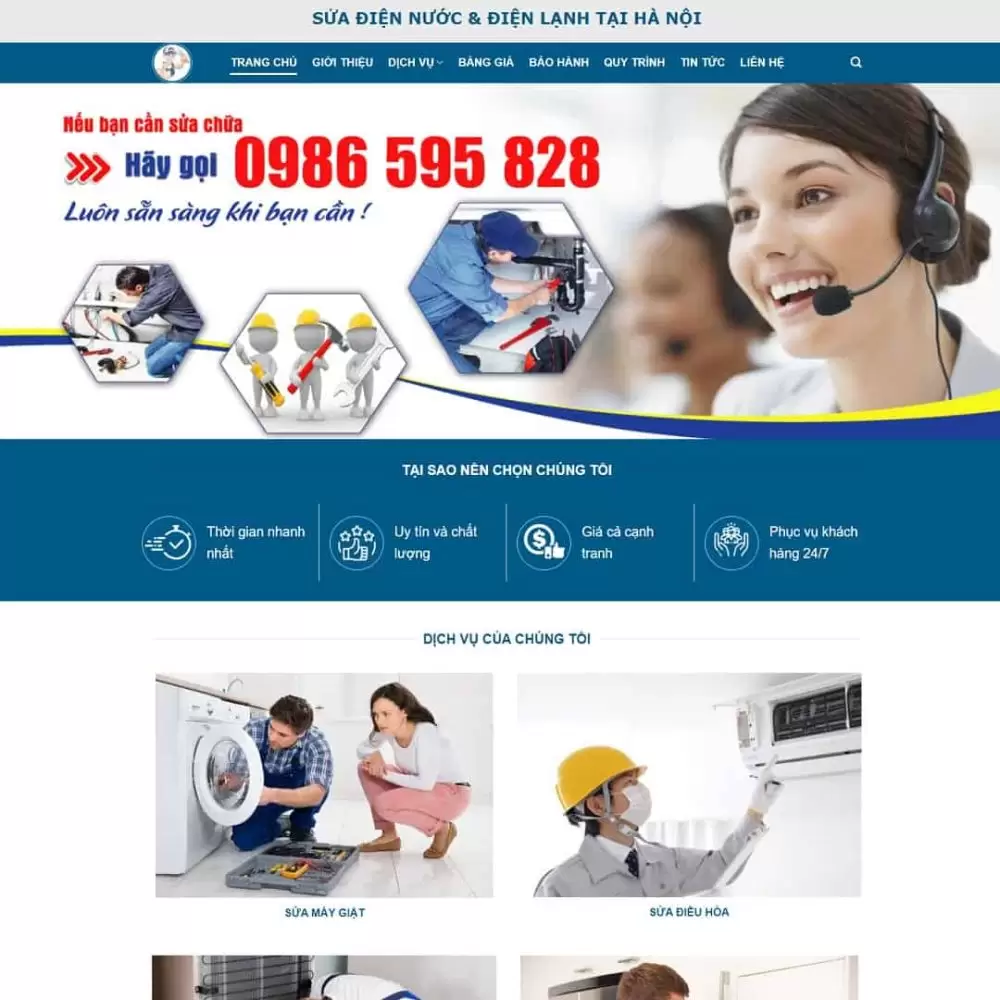 Theme wordpress sửa chữa điện lạnh 02