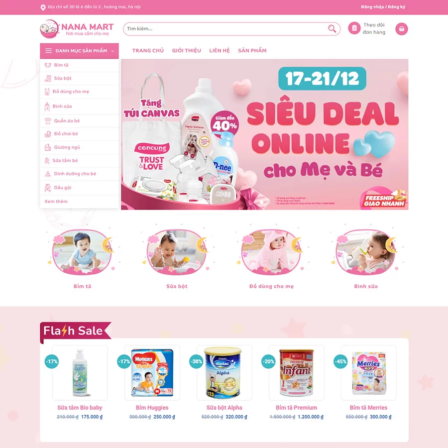 Theme wordpress mẹ và bé, baby 02