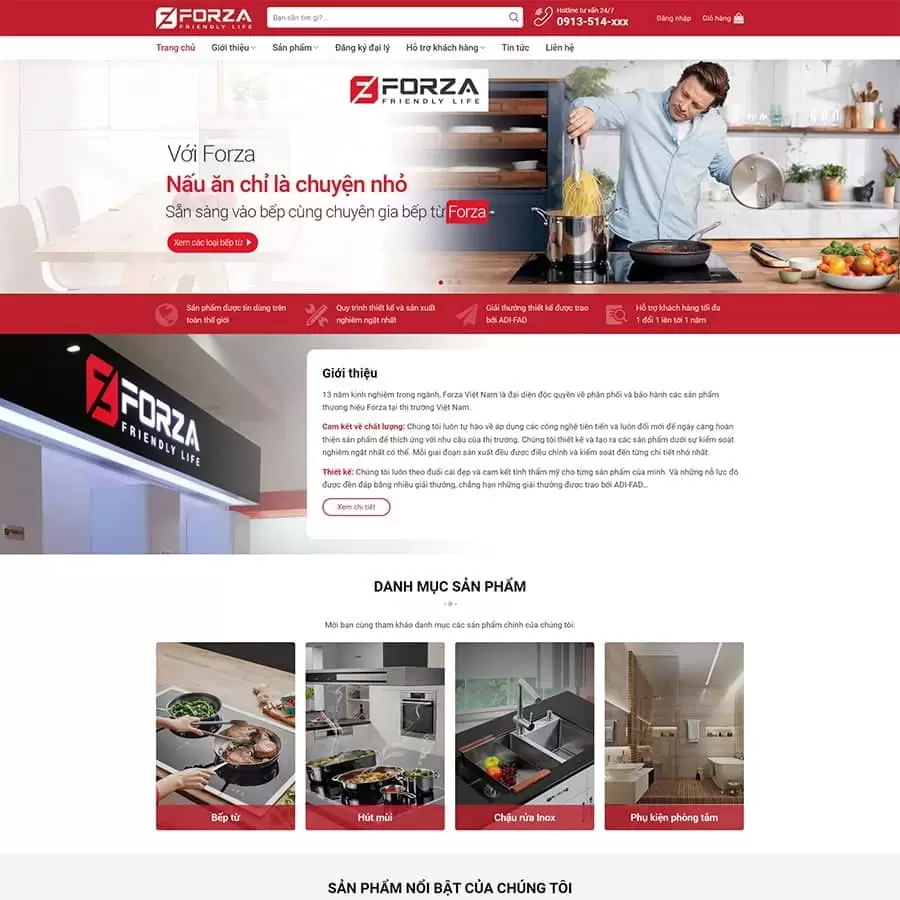 Theme WordPress bán bếp từ, bếp hồng ngoại 02