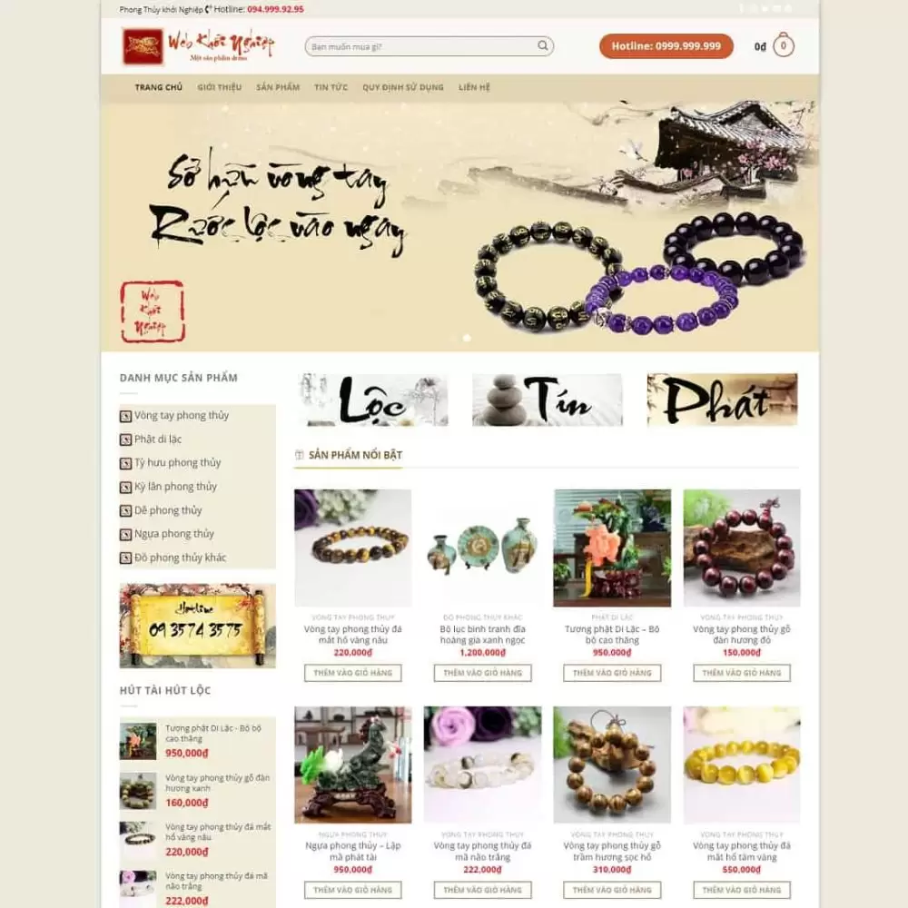 Theme WordPress đá quý, vật phẩm phong thủy 01
