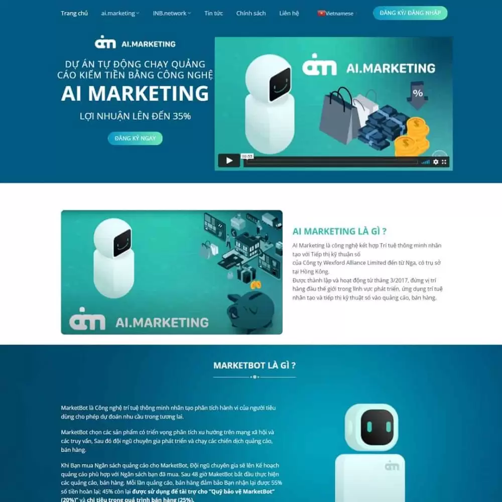 Theme WordPress giới thiệu dự án đầu tư online