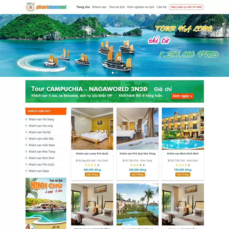 Web du lịch khách sạn Ver 02
