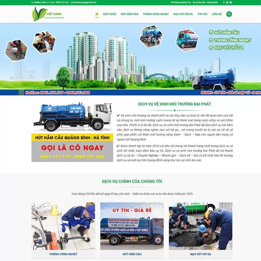 Theme WordPress hút hầm cầu