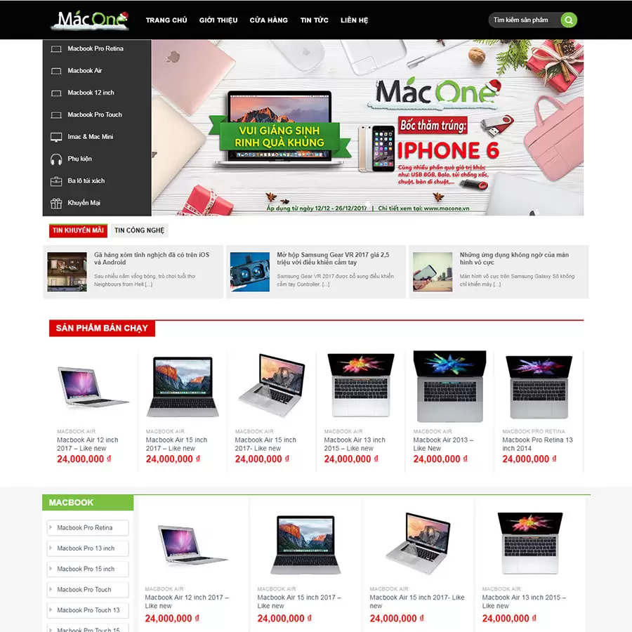 Web bán laptop