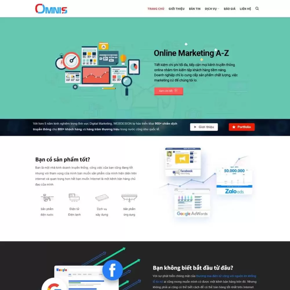 Theme Wordpress công ty thiết kế web, marketing online