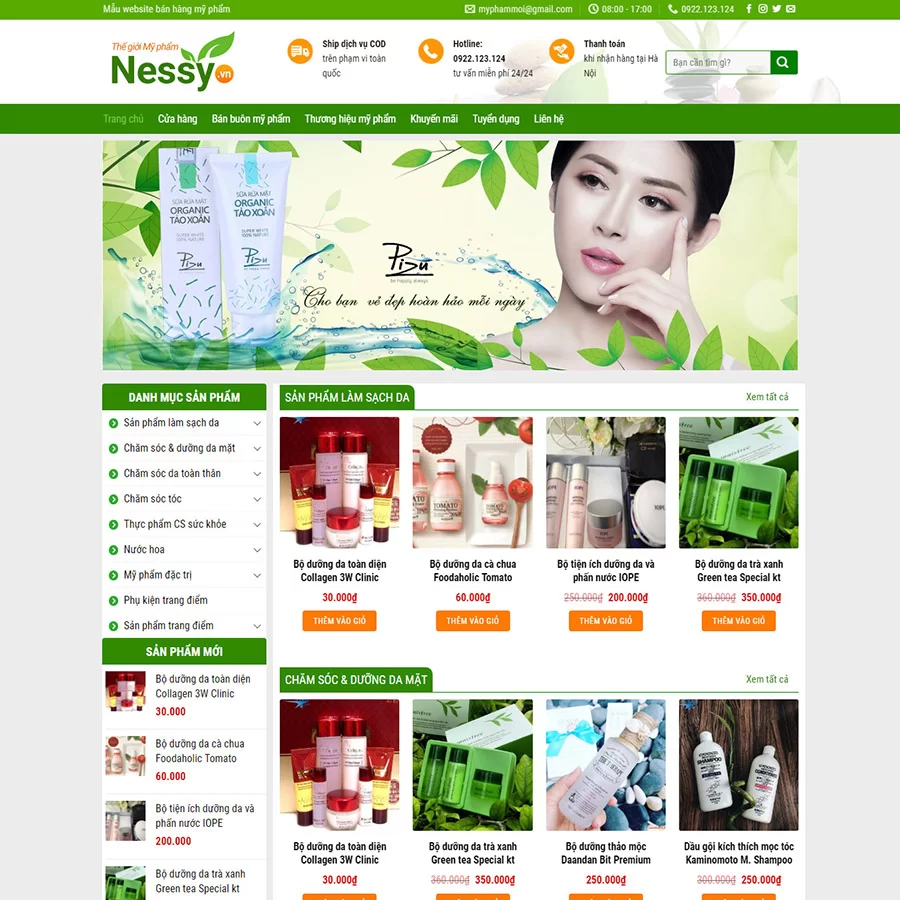 Mẫu web Mỹ phẩm 2