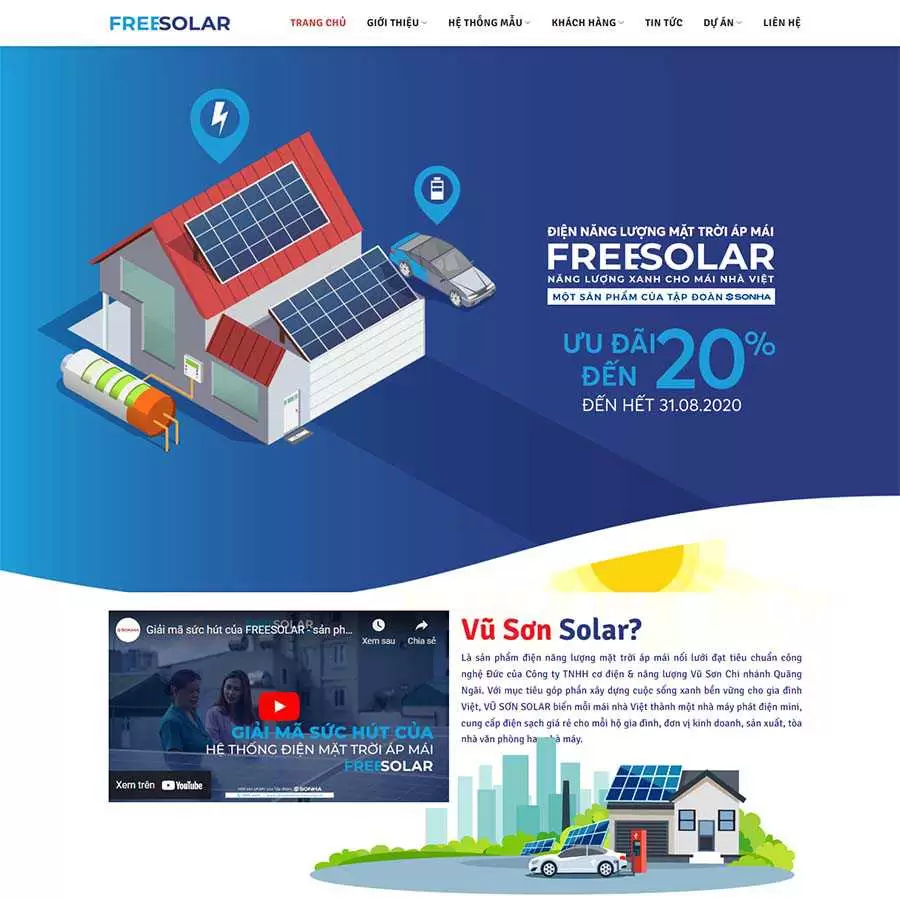 Theme WordPress điện mặt trời