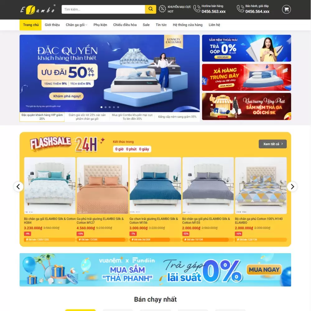 Theme wordpress bán nệm 01