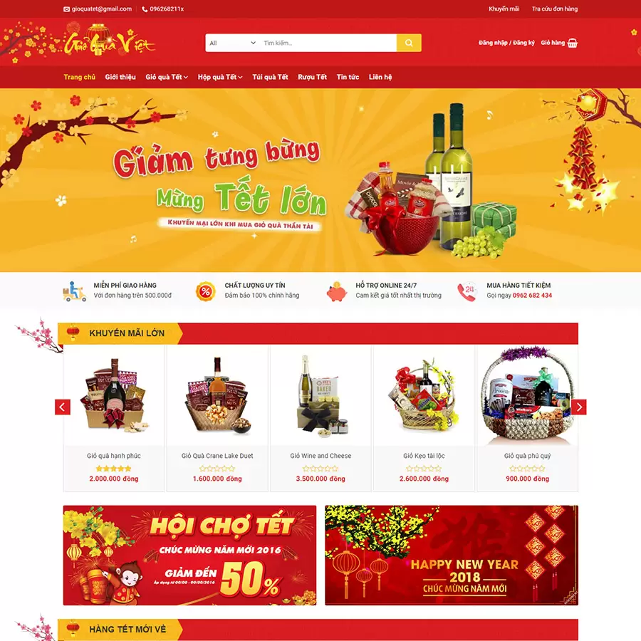 Theme wordpress bán quà tết