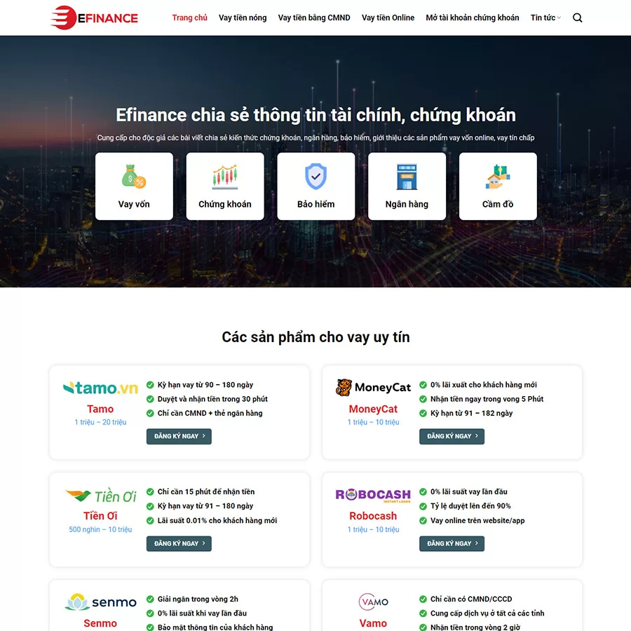 Theme wordpress dịch vụ tài chính 01