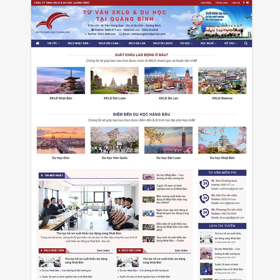 Theme WordPress xuất khẩu lao động 07